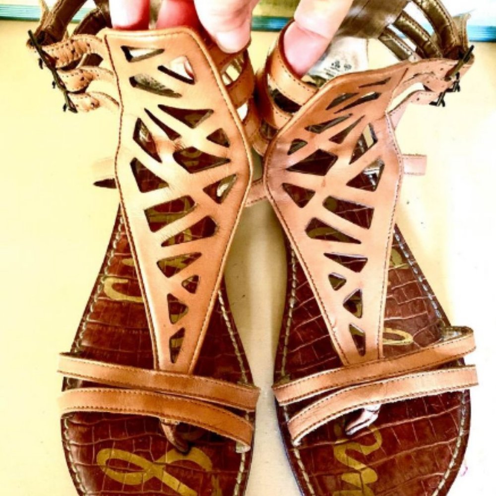 Sam Edelman “Georgia” Brown Leather Gladiator Sandals - Size 9.5